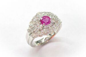 一文字ダイヤリングとルビーのリングでフルオーダー